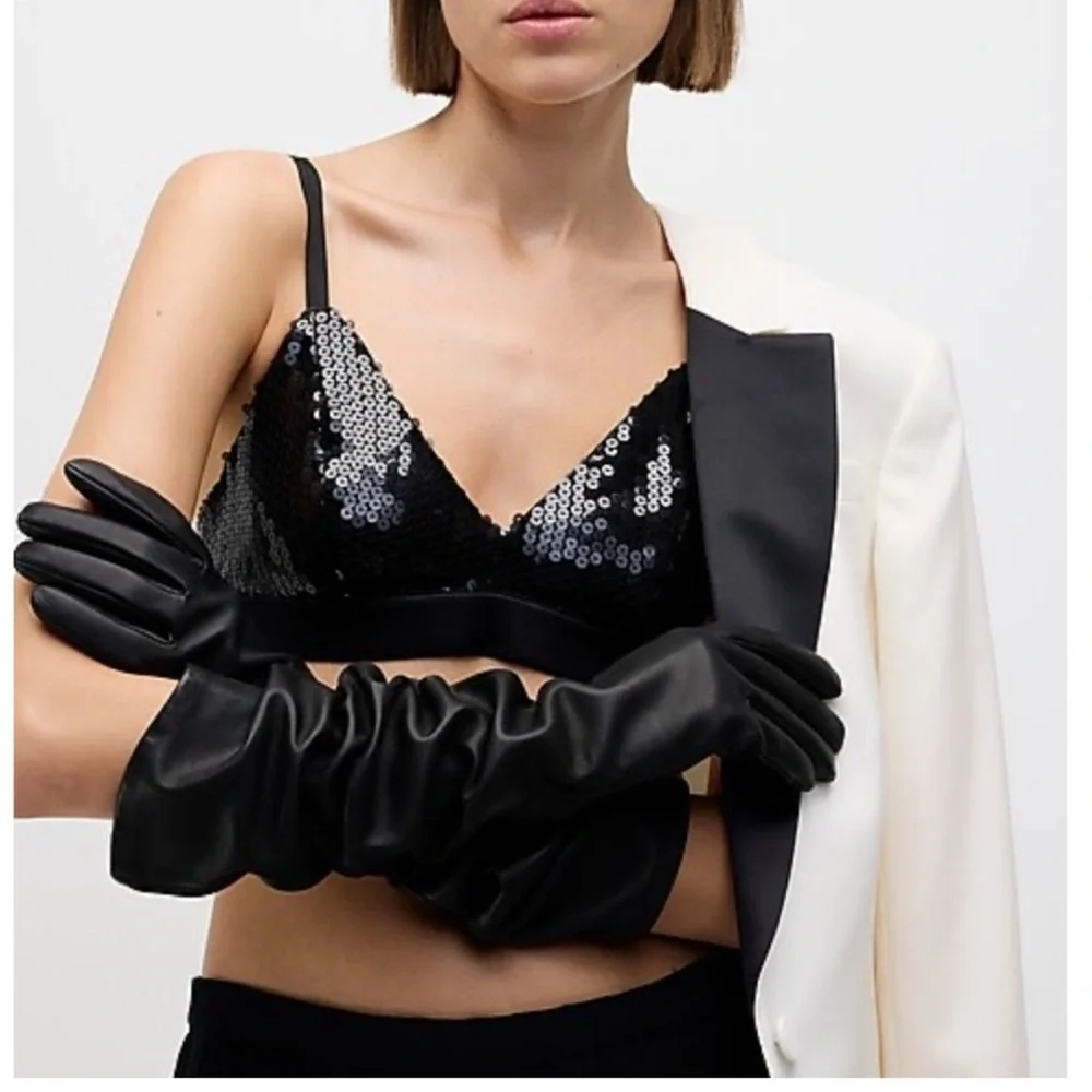 PRICE FIRM JCREW LEATHER OPERA GLOVES SZ large NWT